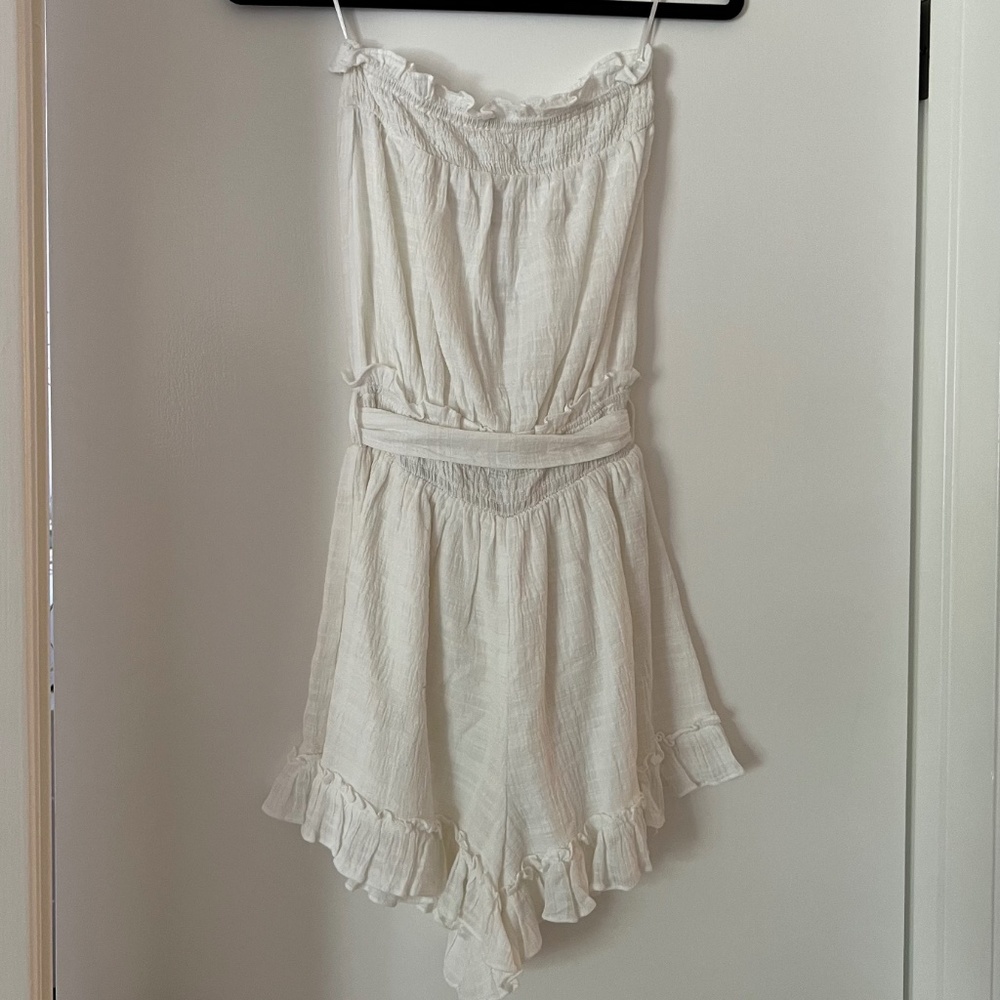 Strapless White Romper